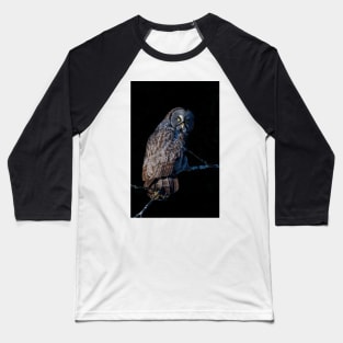 Spotlit - Great Grey Owl Baseball T-Shirt